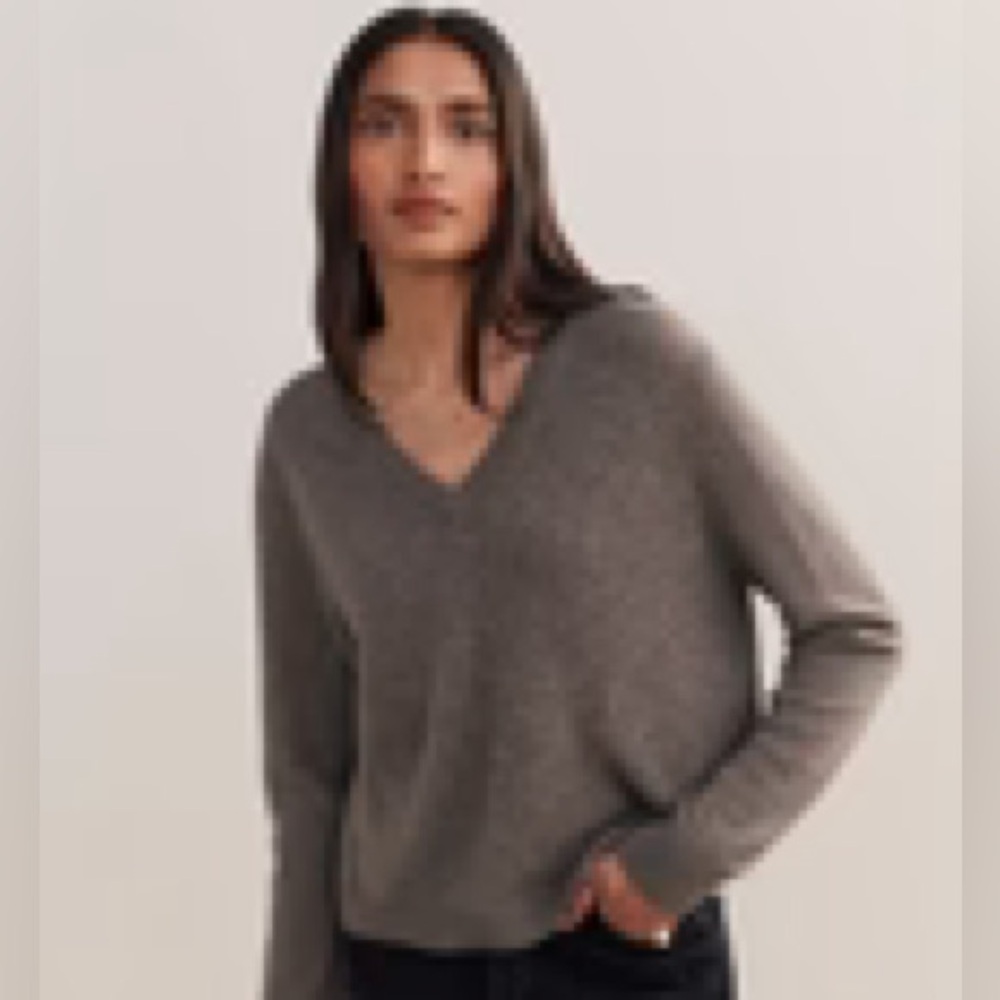 V-Neck Gray Women's Sweater